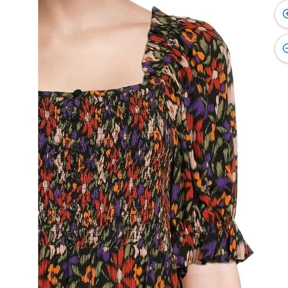 ✨NWT Beach Lunch Lounge Floral Smocked Tie Back Midi Maxi Shirt Dress Size XL - Picture 12 of 12